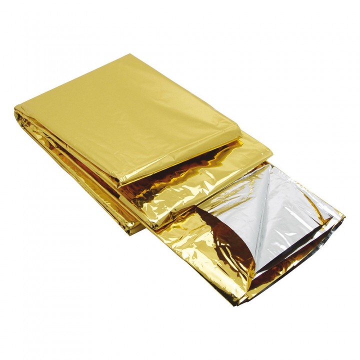 Emergency blanket (gold and silver)