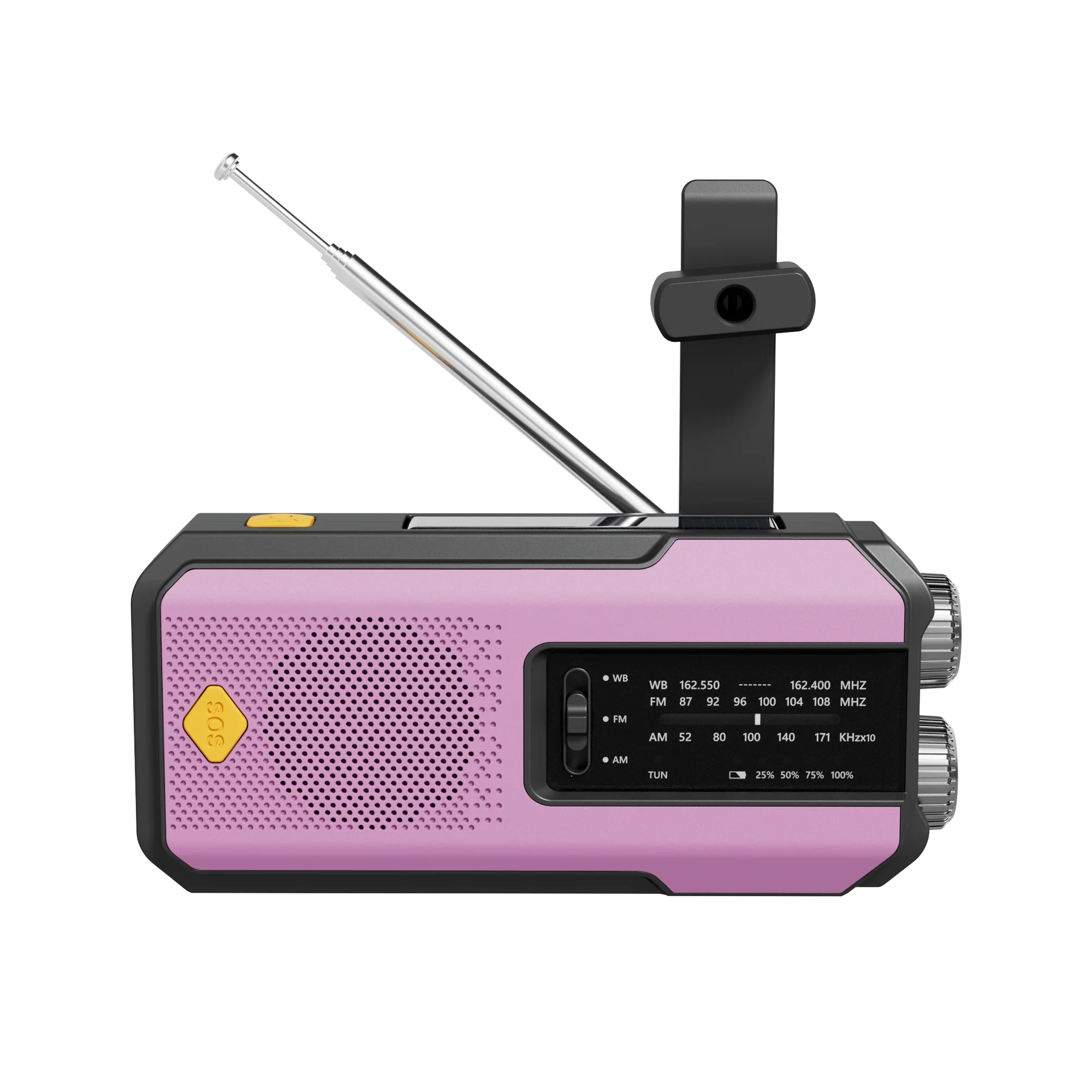 Emergency radio with SOS alarm