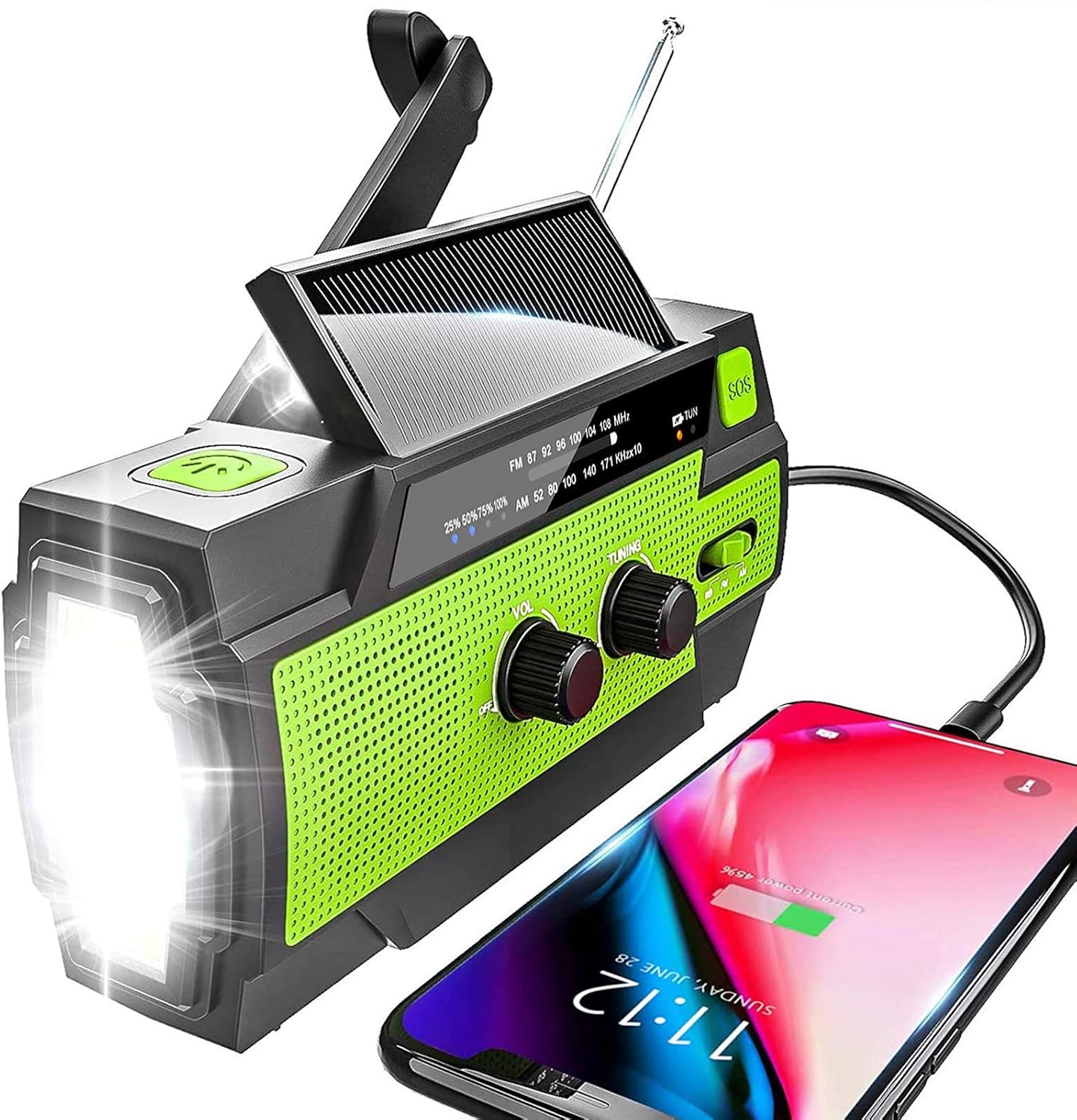 Emergency Radio with 4000mAh Power Bank and Flashlight - New 2024 Model