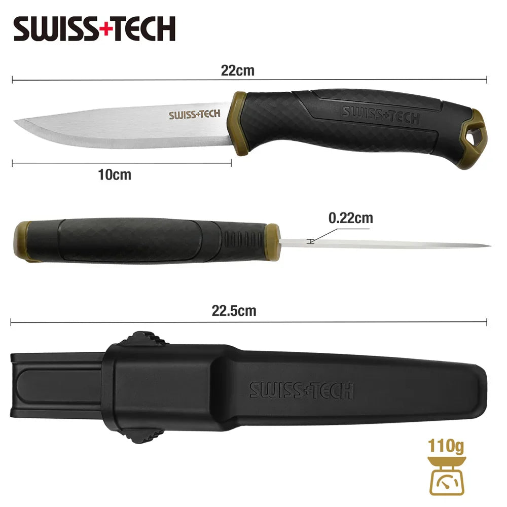 Swiss Tech survival knife with sheath