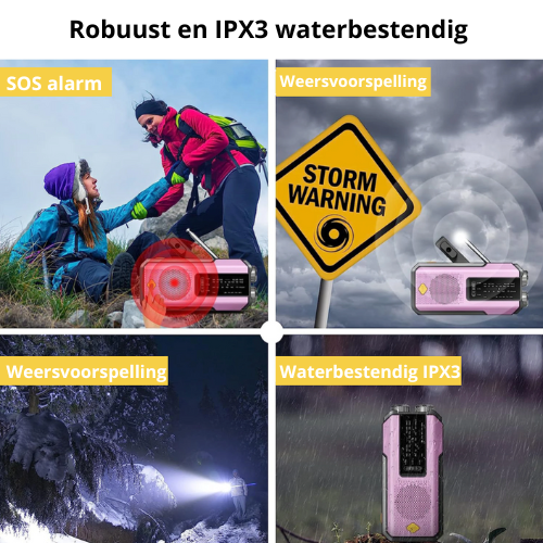 Emergency radio with SOS alarm