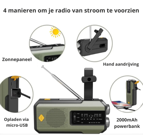 Emergency radio with SOS alarm