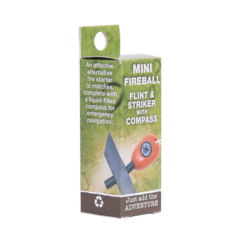 Fire Starter Fireball Flint & Striker – With Emergency Compass