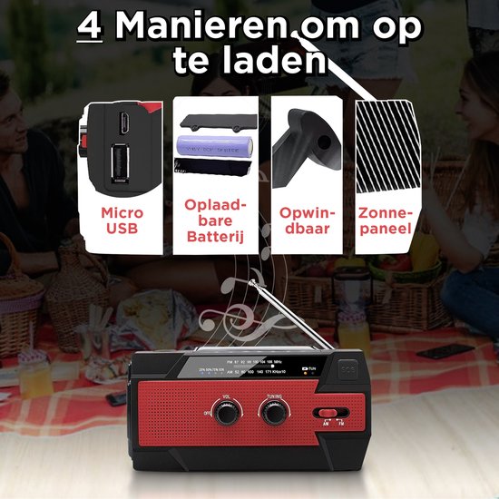 Emergency Radio with 4000mAh Power Bank and Flashlight - New 2024 Model