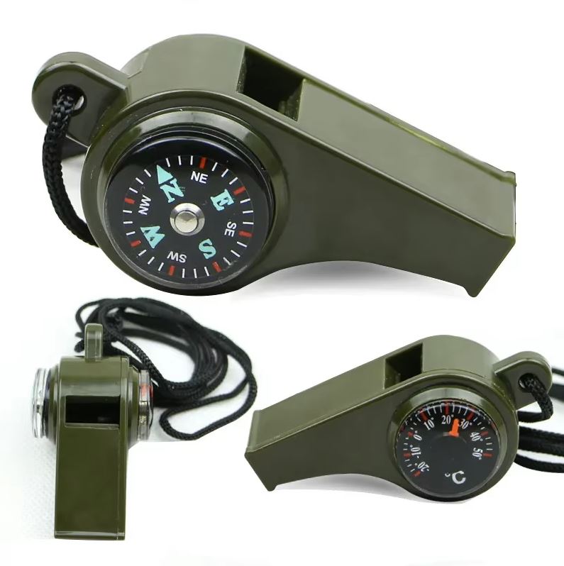 Emergency Whistle With Compass and Thermometer