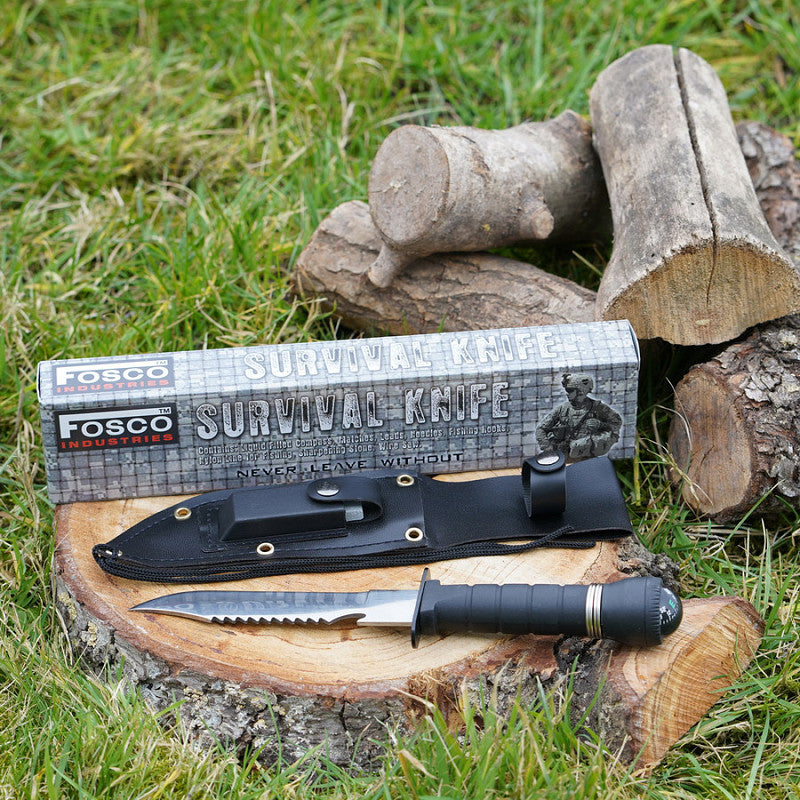 Survival knife with compass