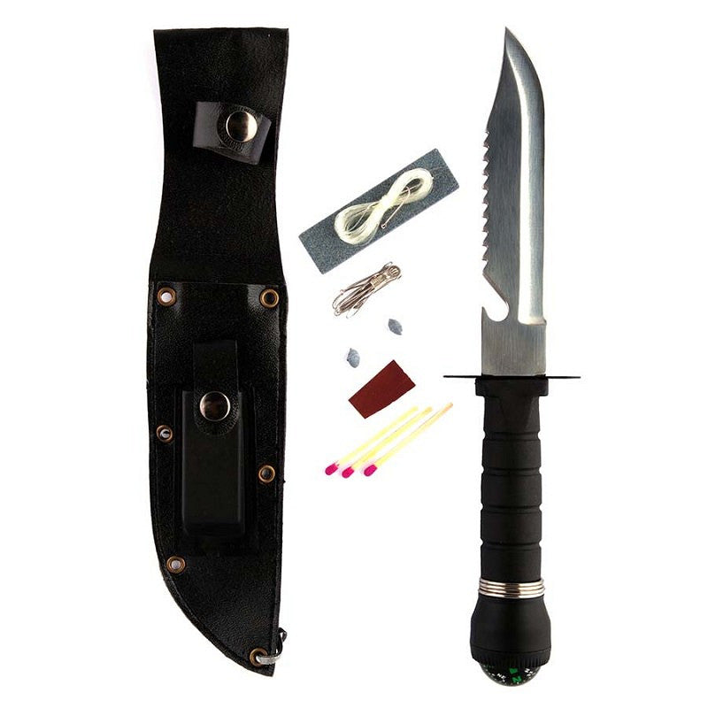 Survival knife with compass
